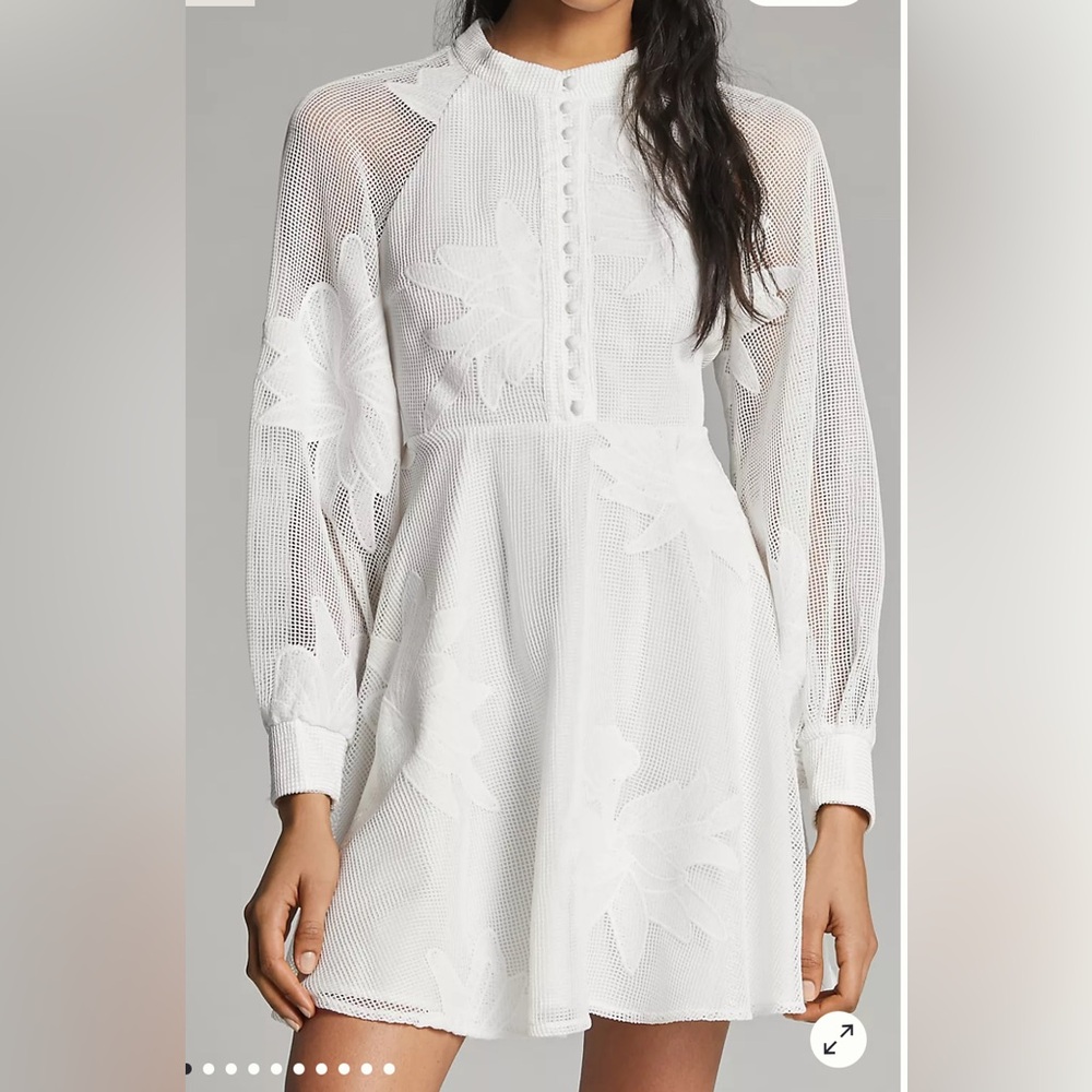 Anthropologie White Mini Dress